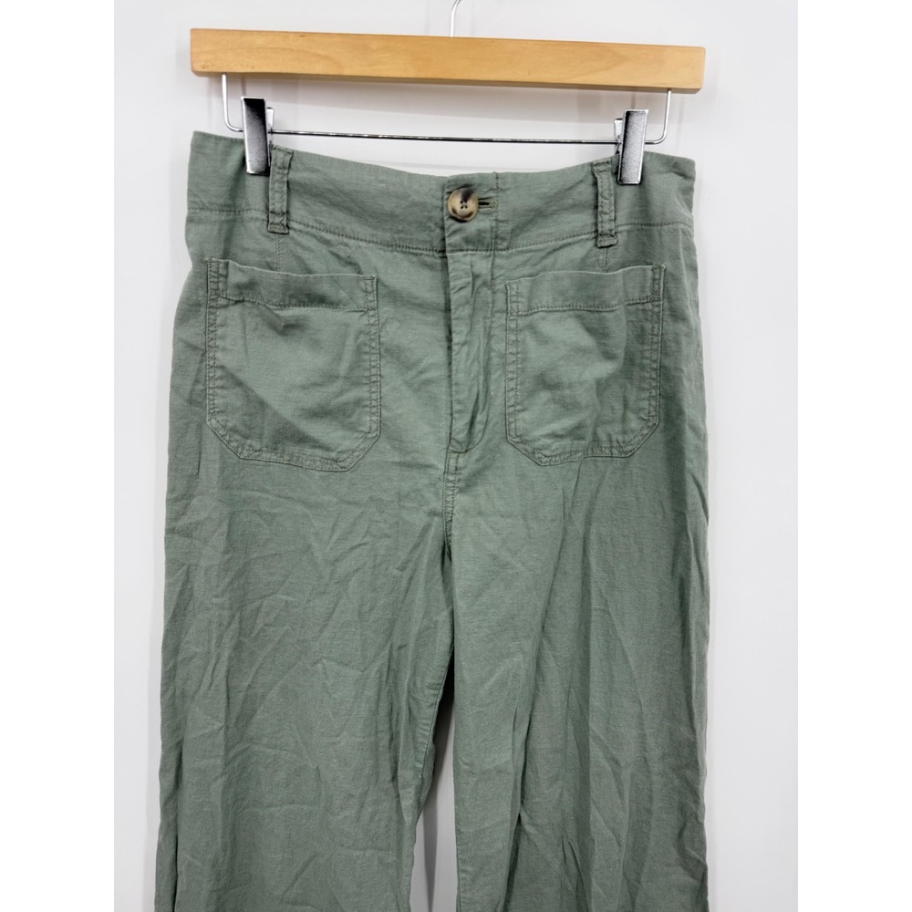Maeve The Colette Wide Leg Pants Womens 29 Green Utility High Rise - Picture 3 of 11